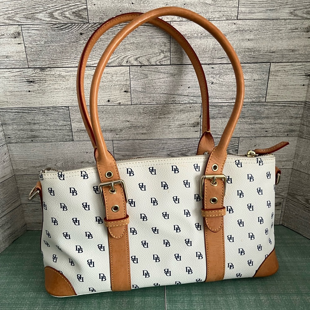 Dooney & Bourke White and Tan Satchel